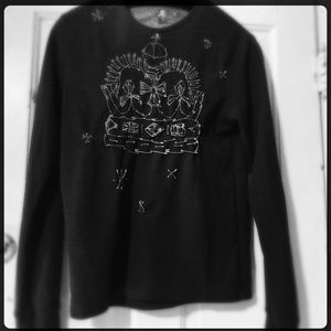 Vintage Crown Safety Pin Top